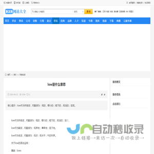 low是什么意思